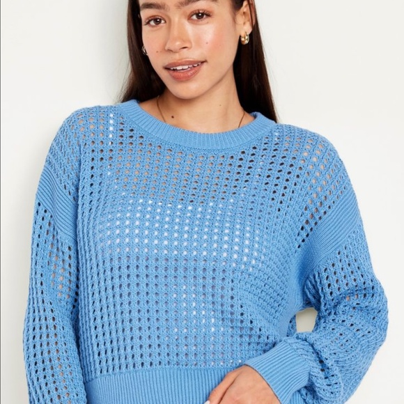 NWOT Open-Stich Blue Old Navy Sweater Size Large - Picture 3 of 6